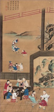 traditional Painting - Xiong bingzhen playing children traditional Chinese